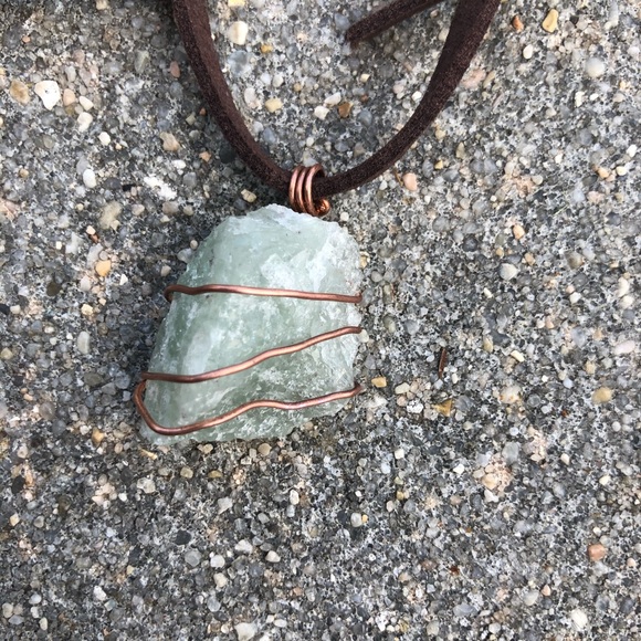Handmade Jewelry - Copper Wrapped Green Adventurine Necklace